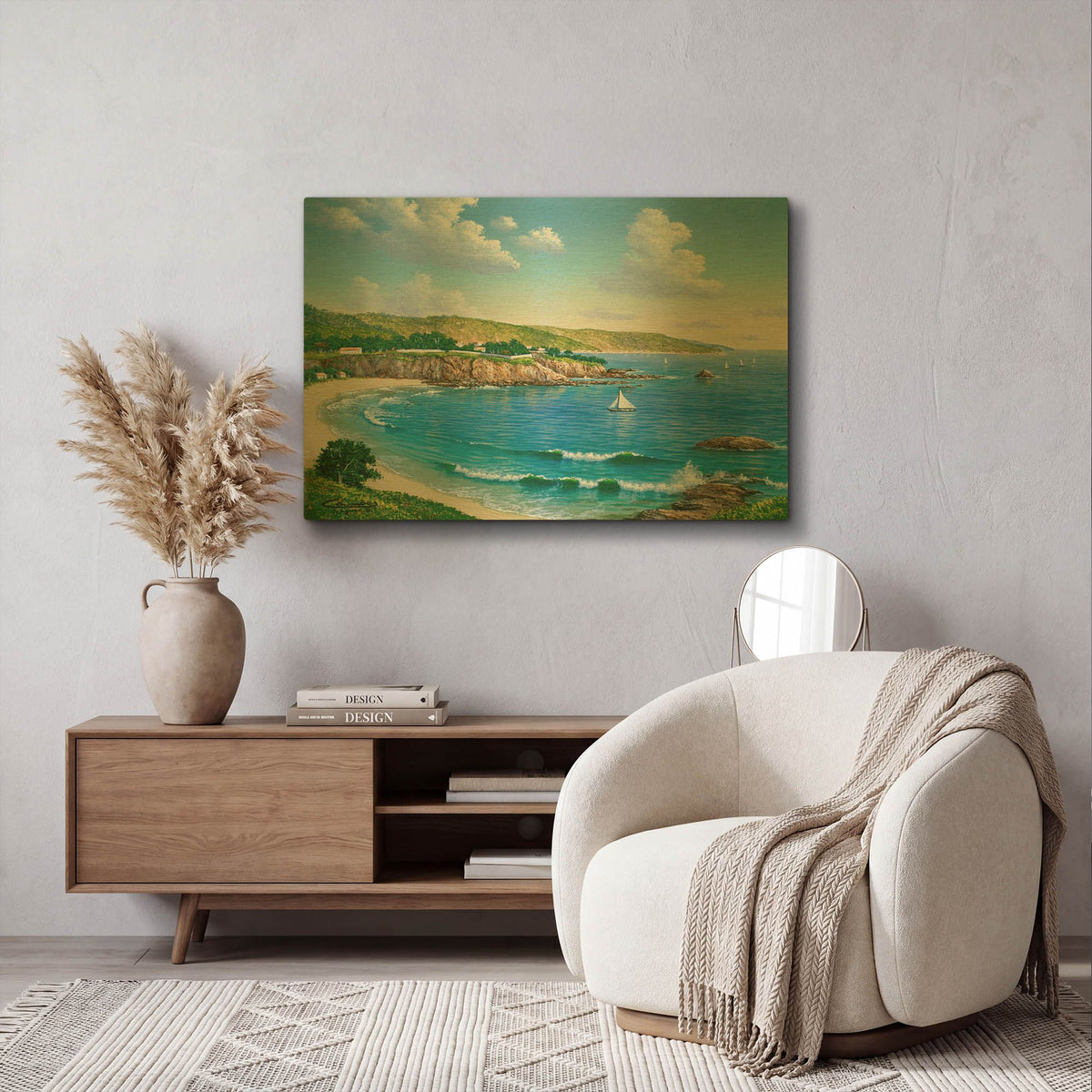 'Laguna Beach, CA' By Eduardo Camoes Gold Metal Wall Art