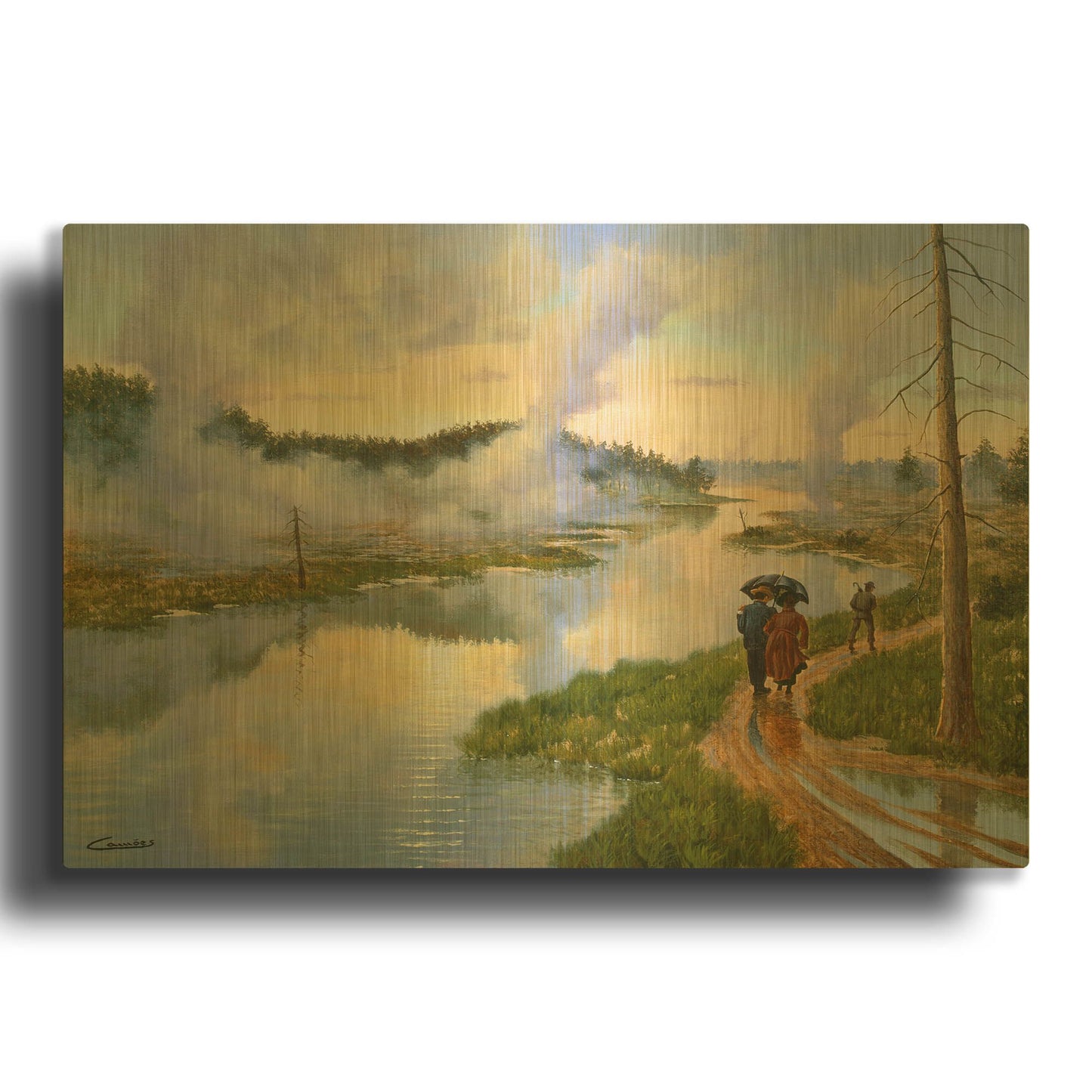 'Yellowstone' By Eduardo Camoes Gold Metal Wall Art