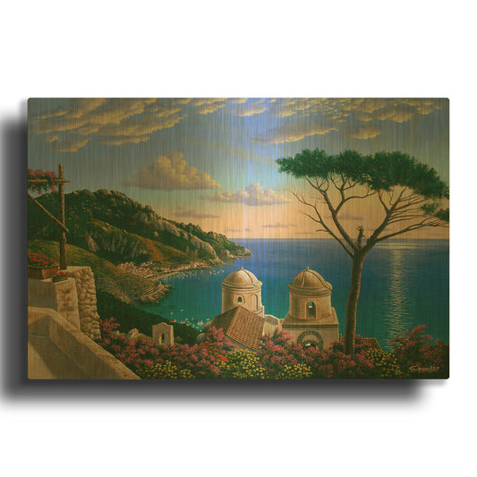 'Villa Rufolo, Italy' By Eduardo Camoes Gold Metal Wall Art