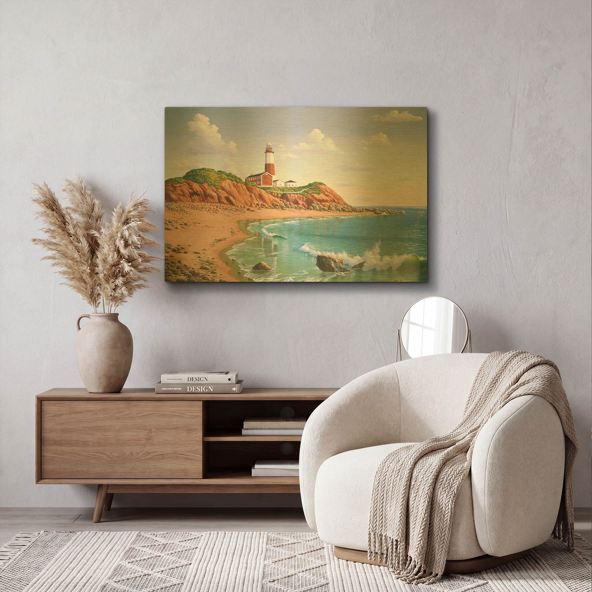 'Montauk Point, NY' By Eduardo Camoes Gold Metal Wall Art