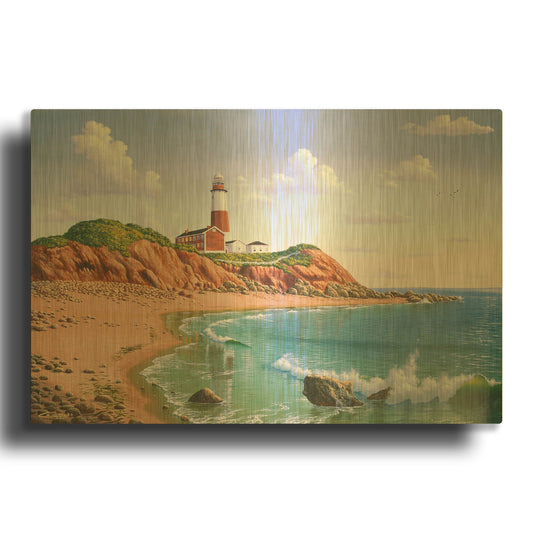 'Montauk Point, NY' By Eduardo Camoes Gold Metal Wall Art