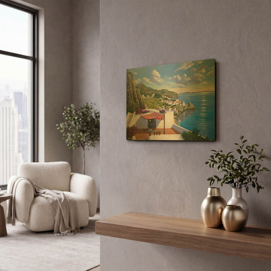 'Amalfi, Italy' By Eduardo Camoes Gold Metal Wall Art