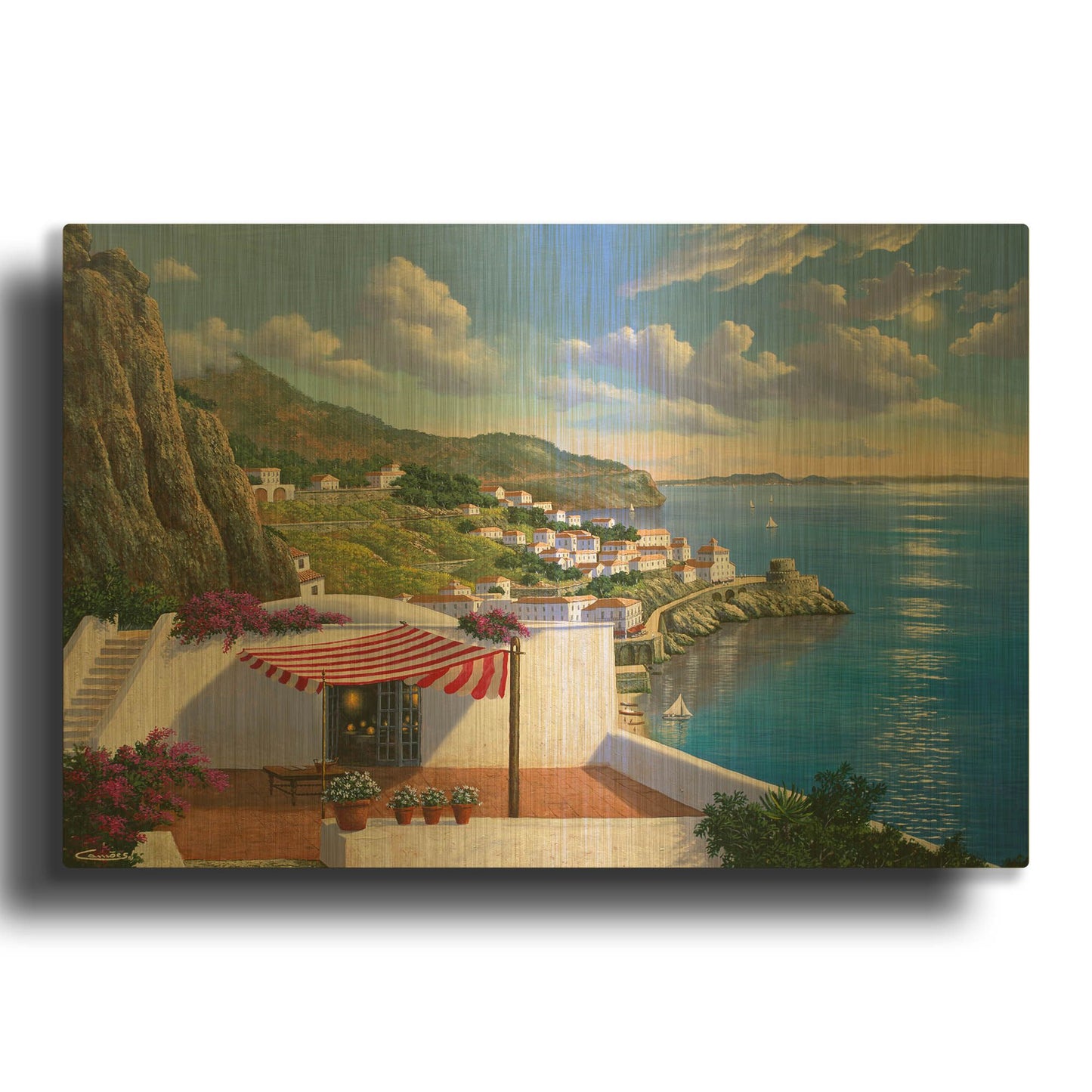 'Amalfi, Italy' By Eduardo Camoes Gold Metal Wall Art