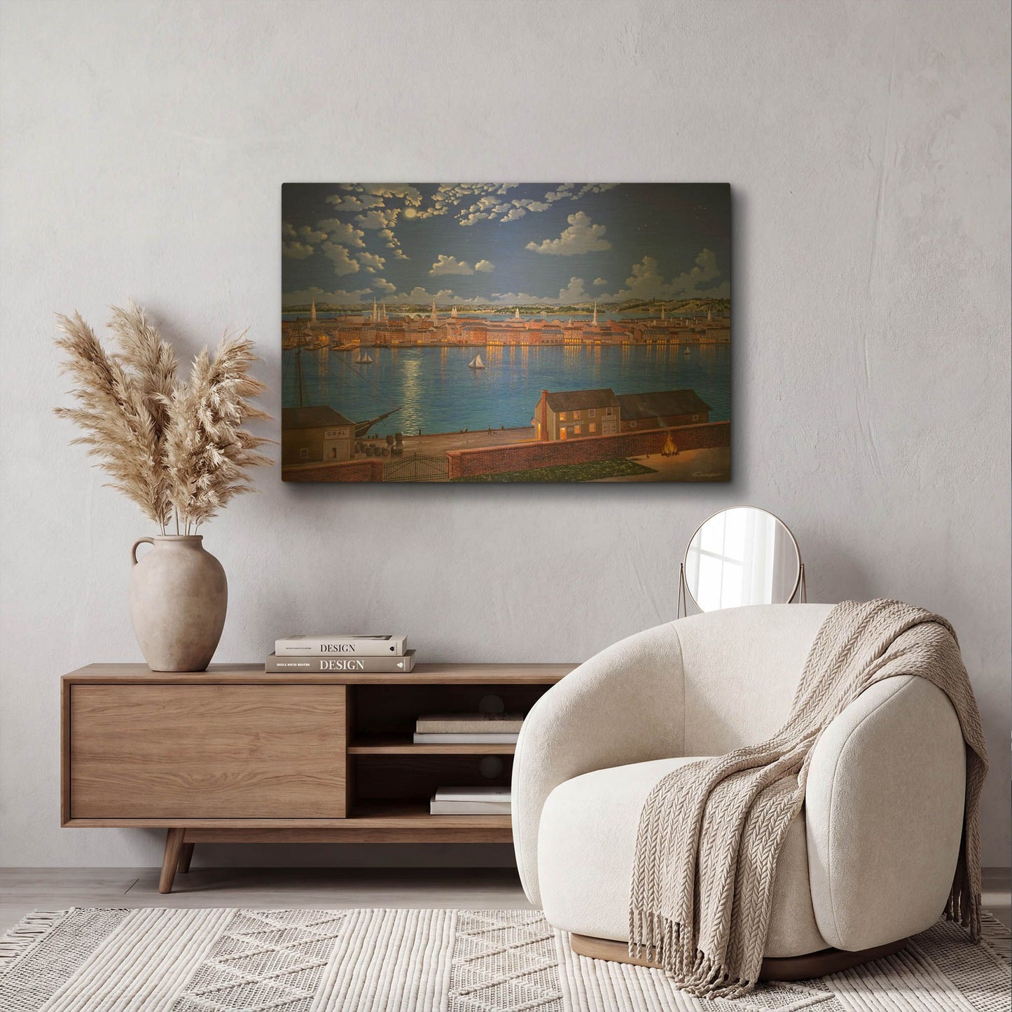 'New York From Brooklyn Heights In 1848' By Eduardo Camoes Gold Metal Wall Art