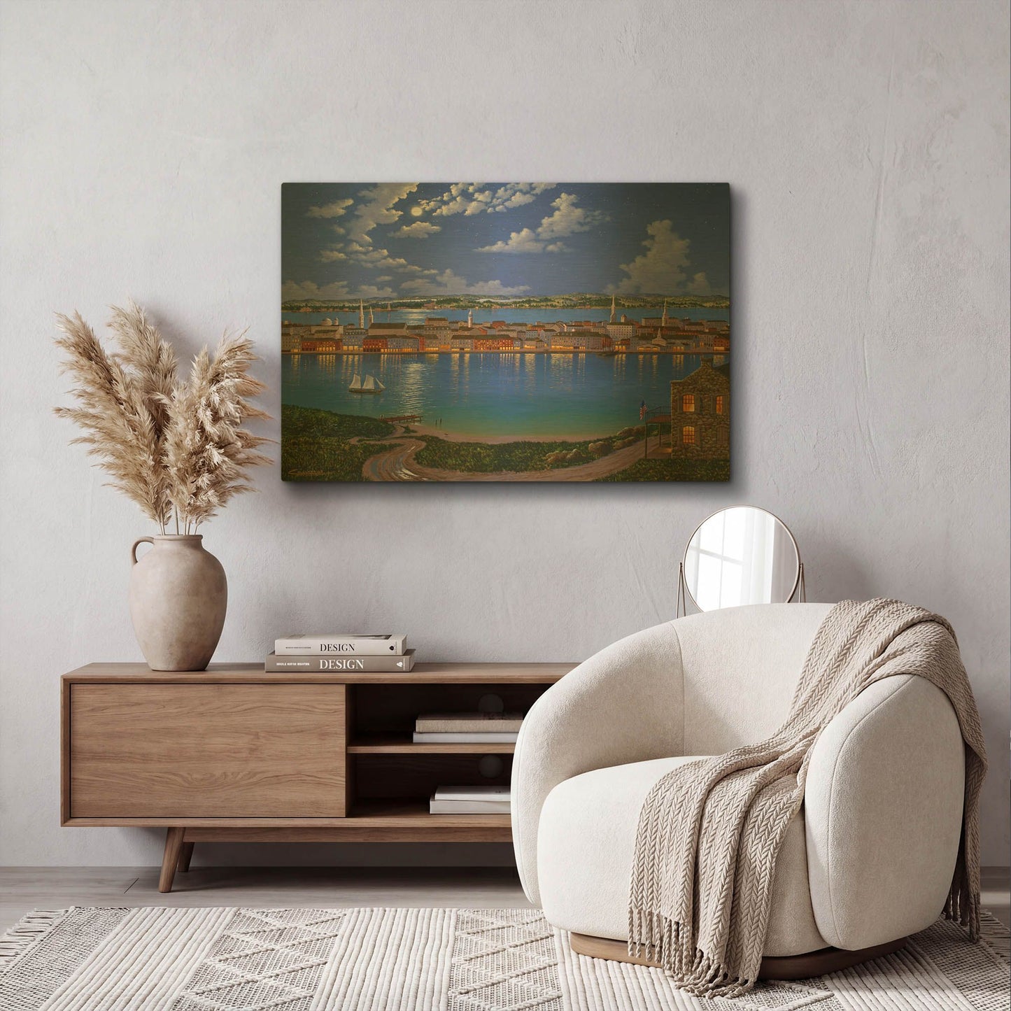 'New York From Brooklyn Heights 2' By Eduardo Camoes Gold Metal Wall Art