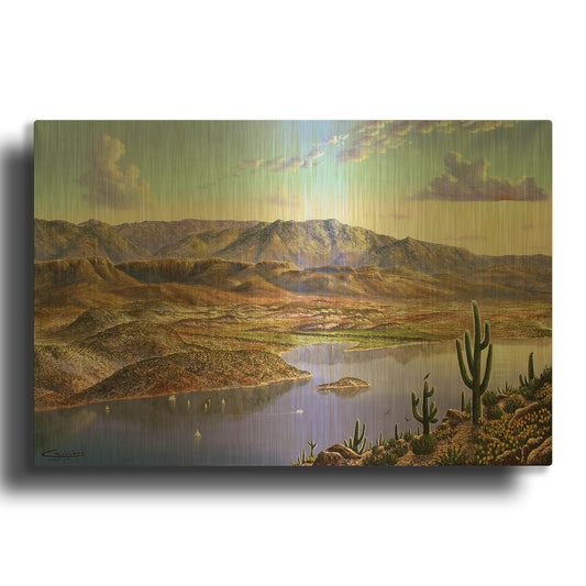 'Roosevelt Lake, AZ' By Eduardo Camoes Gold Metal Wall Art