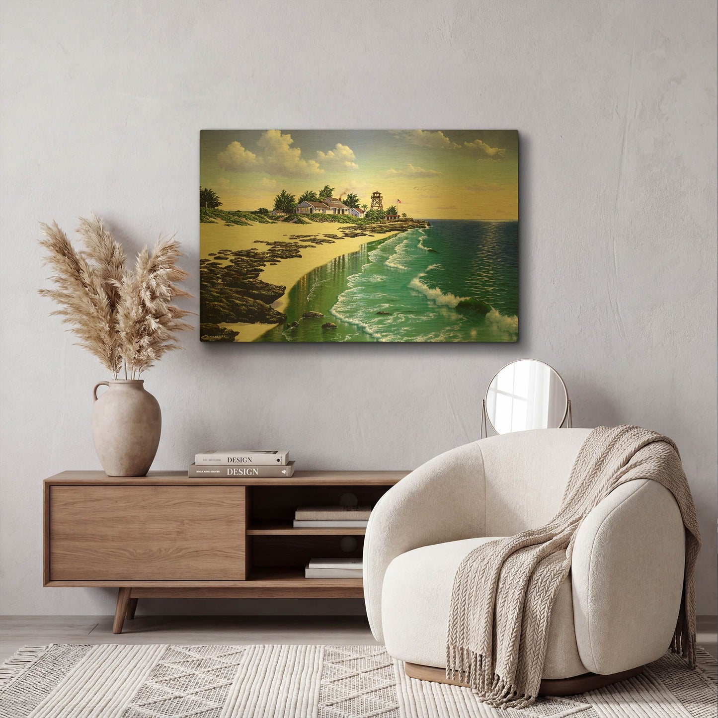 'The Refugee House, FL' By Eduardo Camoes Gold Metal Wall Art