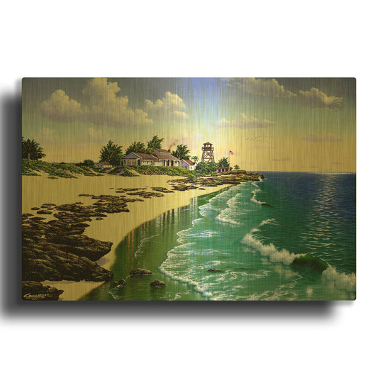 'The Refugee House, FL' By Eduardo Camoes Gold Metal Wall Art