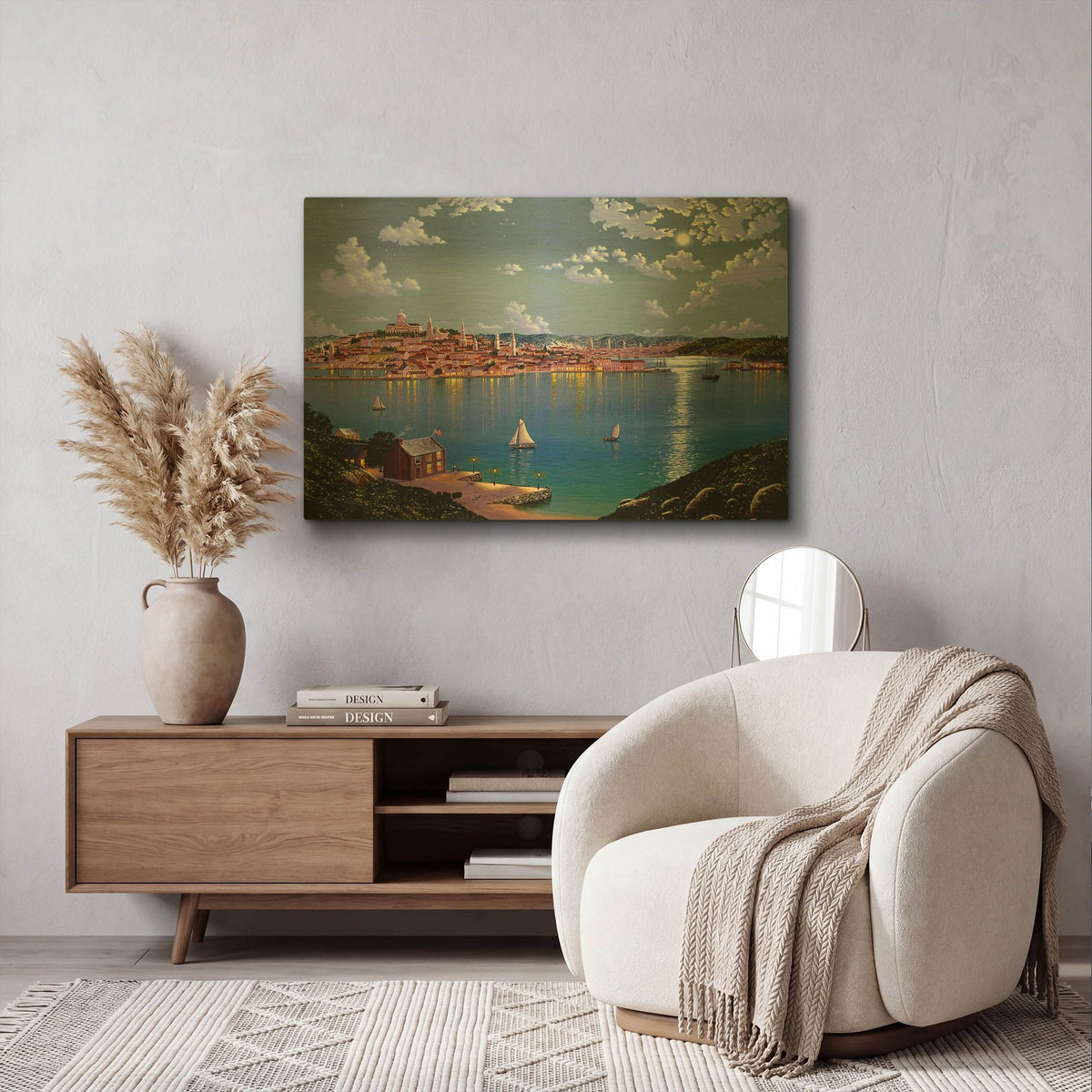 'Boston From Dorchester Heights In 1848' By Eduardo Camoes Gold Metal Wall Art