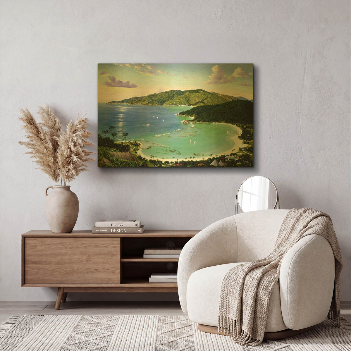 'Little Dix Bay, Virgin Islands' By Eduardo Camoes Gold Metal Wall Art