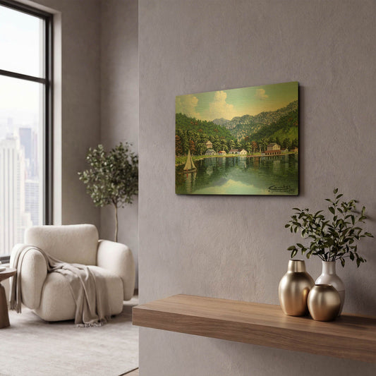 'North Carolina' By Eduardo Camoes Gold Metal Wall Art
