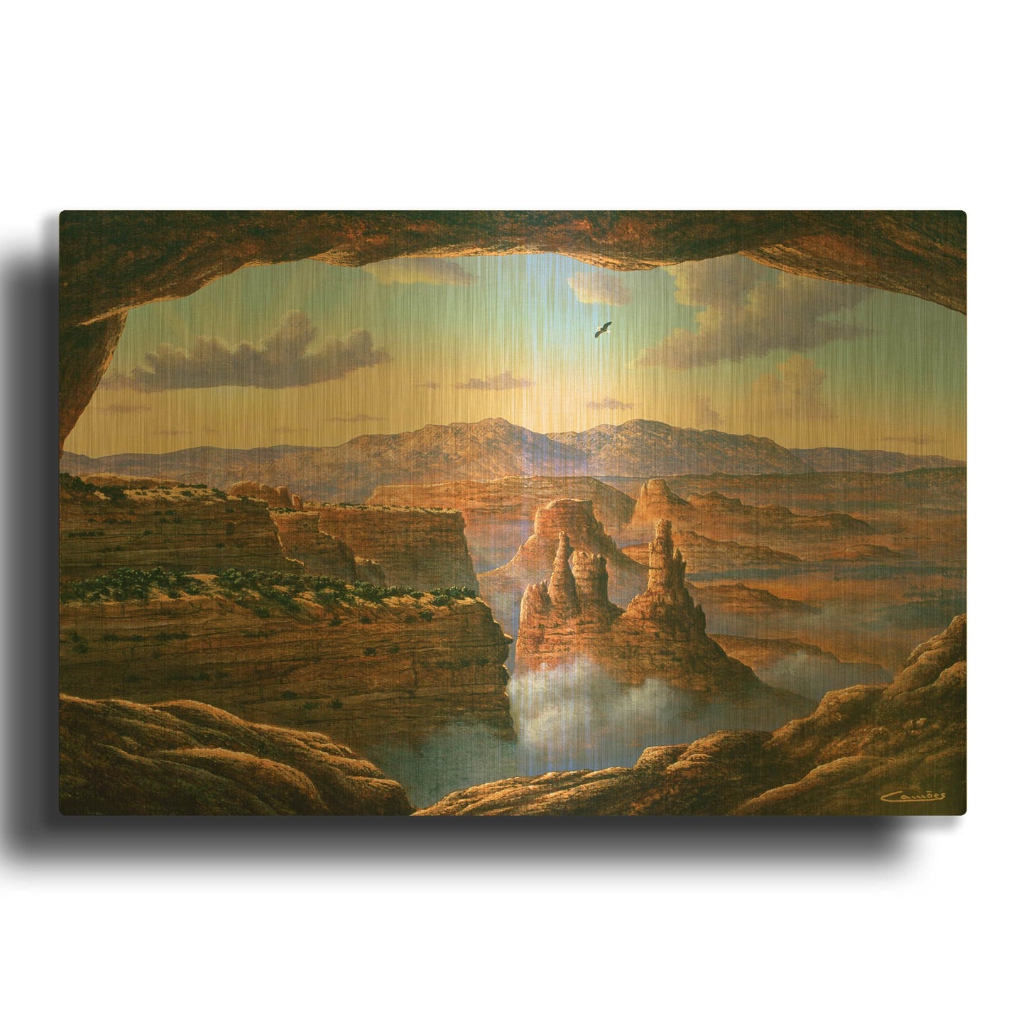 'Island In The Sky, Canyonlands' By Eduardo Camoes Gold Metal Wall Art