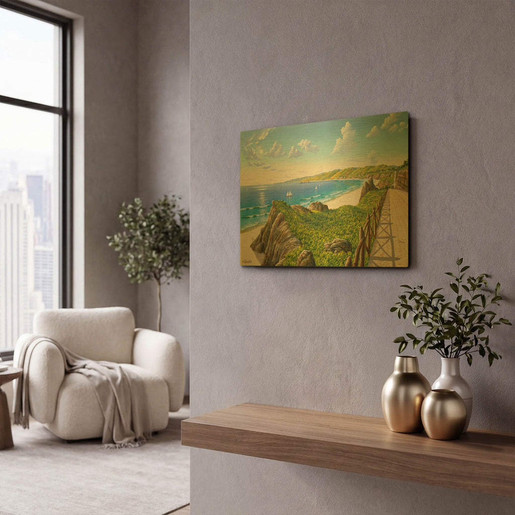 'California Incline 1915' By Eduardo Camoes Gold Metal Wall Art