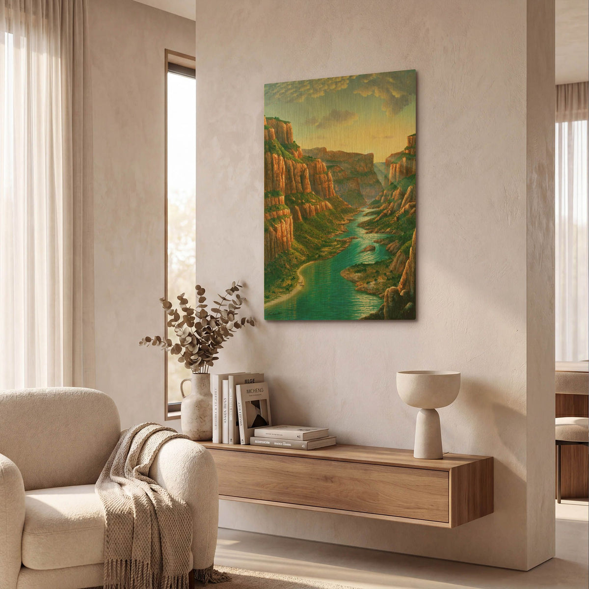 'Colorado River, Grand Canyon' By Eduardo Camoes Gold Metal Wall Art