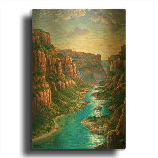 'Colorado River, Grand Canyon' By Eduardo Camoes Gold Metal Wall Art