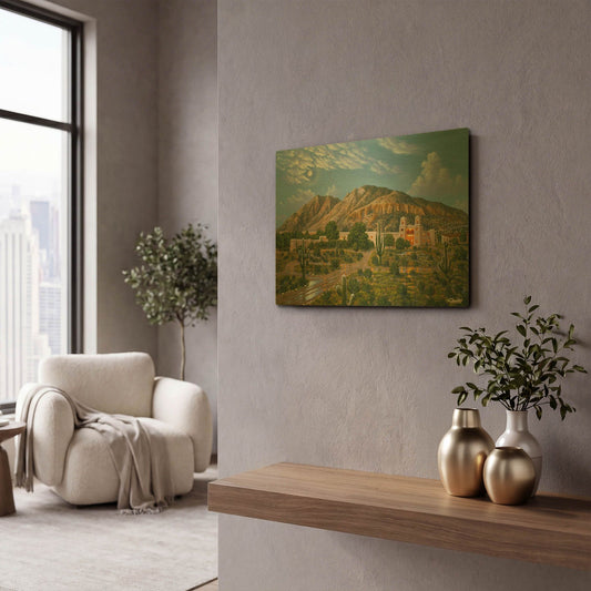 'Jokake Inn In 1928, Scottsdale, AZ' By Eduardo Camoes Gold Metal Wall Art