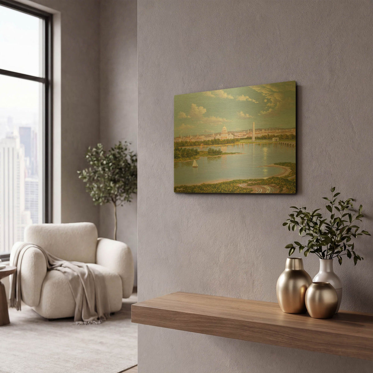 'Washington, D. C. In 1885' By Eduardo Camoes Gold Metal Wall Art