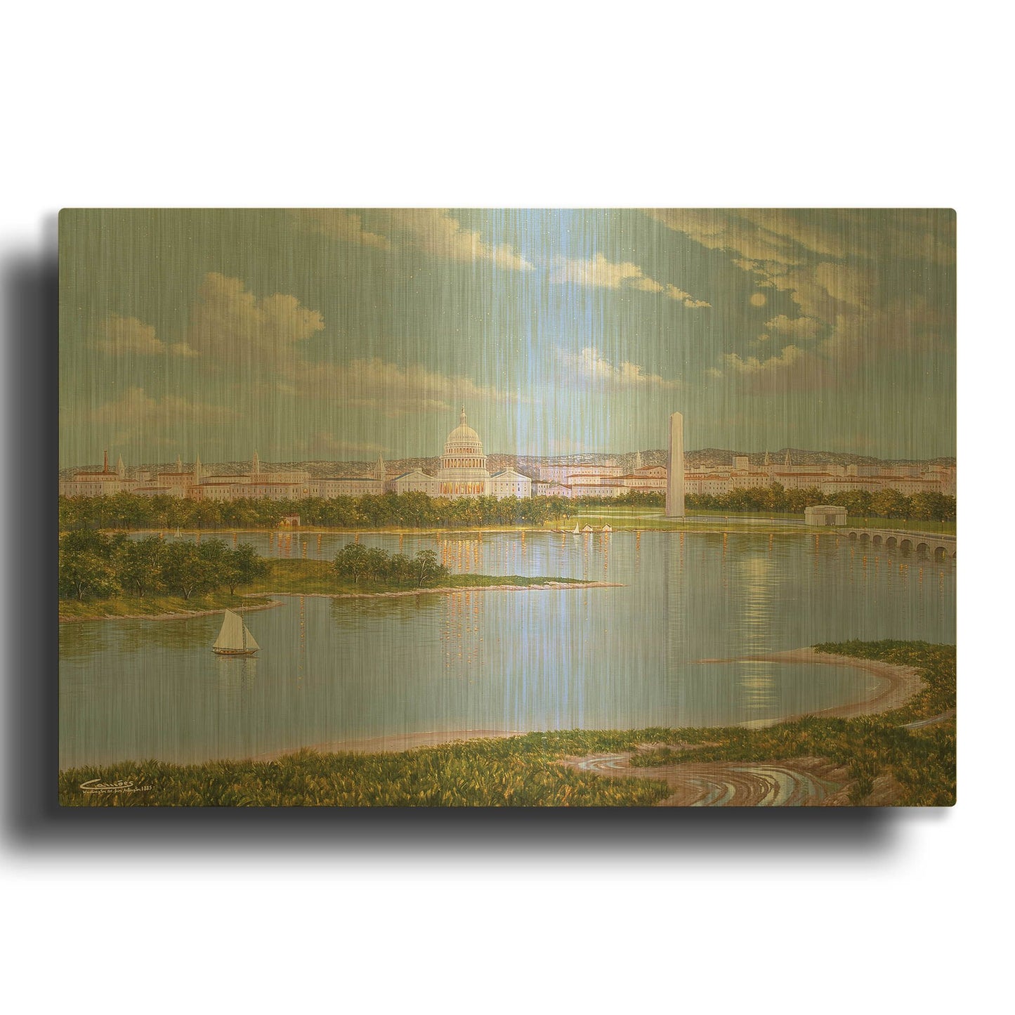 'Washington, D. C. In 1885' By Eduardo Camoes Gold Metal Wall Art