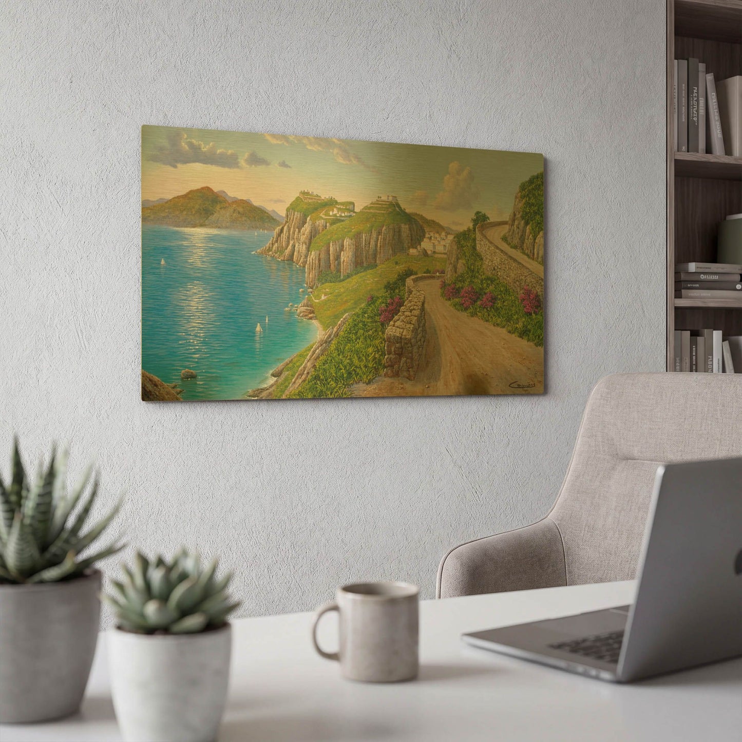 'Capri, Italy' By Eduardo Camoes Gold Metal Wall Art