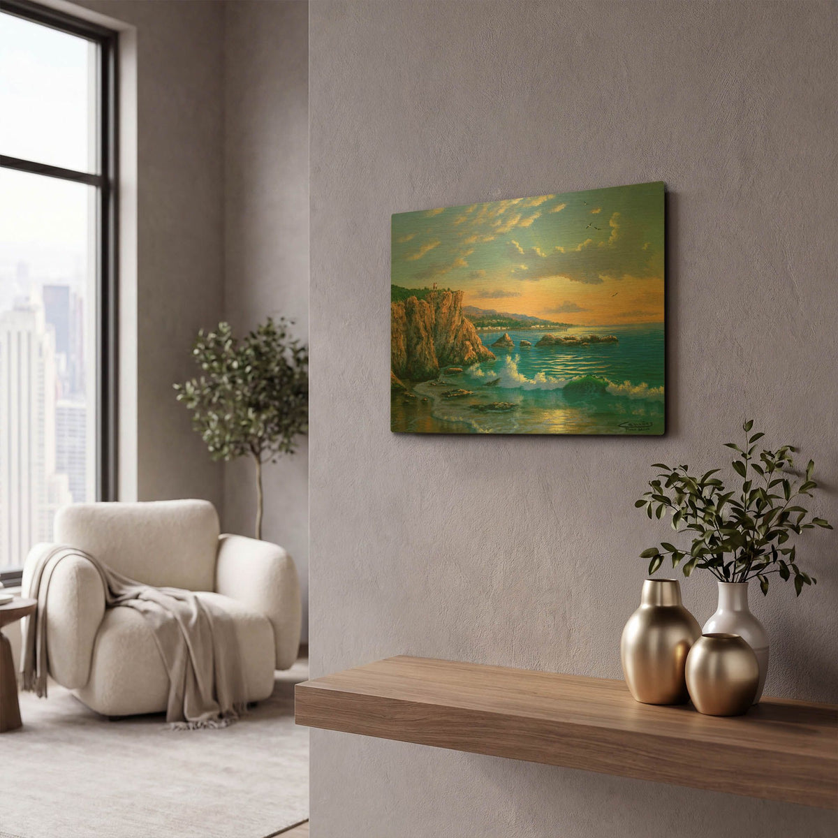 'Pismo Beach CA' By Eduardo Camoes Gold Metal Wall Art