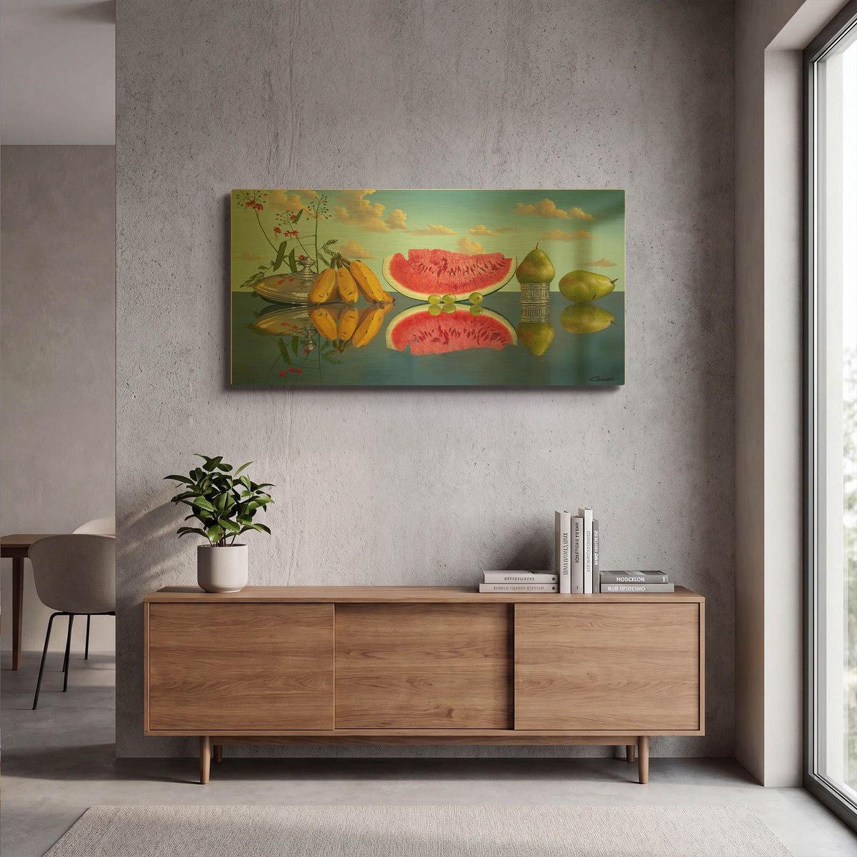 'Fruit Reflections' By Eduardo Camoes Gold Metal Wall Art