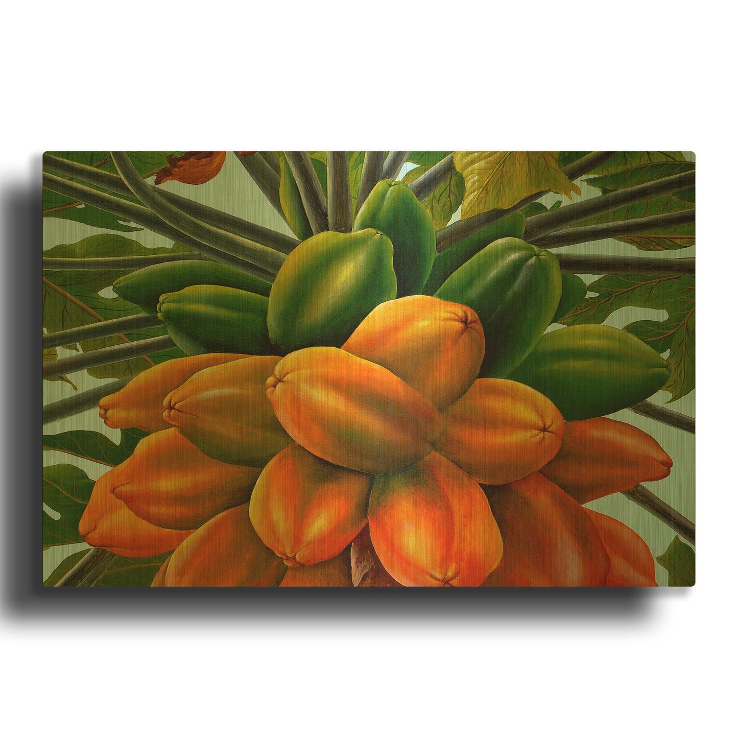 'Papayas' By Eduardo Camoes Gold Metal Wall Art