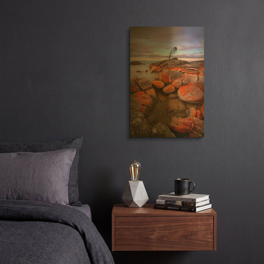 'Binalong Bay' By Everlook Photography Gold Metal Wall Art