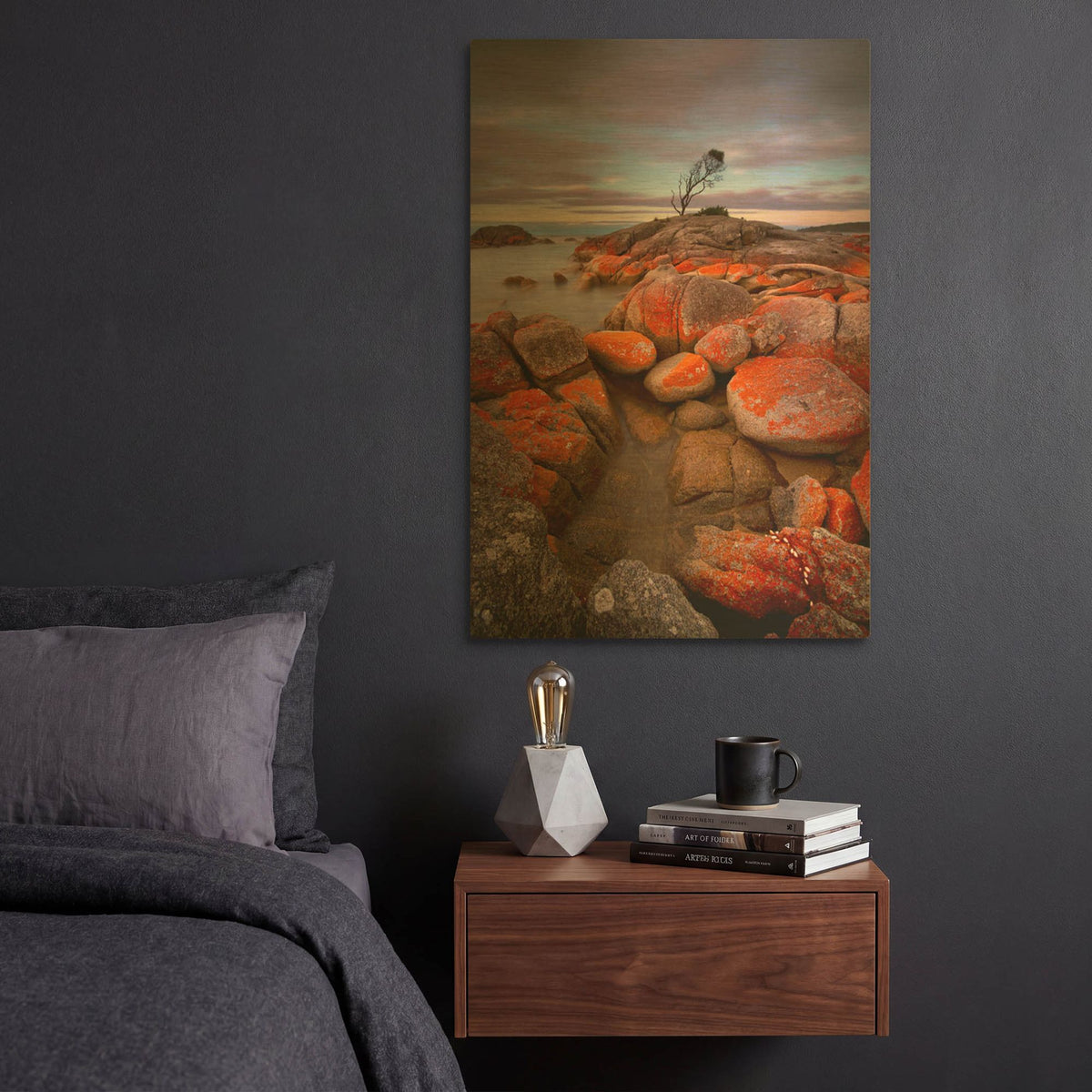 'Binalong Bay' By Everlook Photography Gold Metal Wall Art