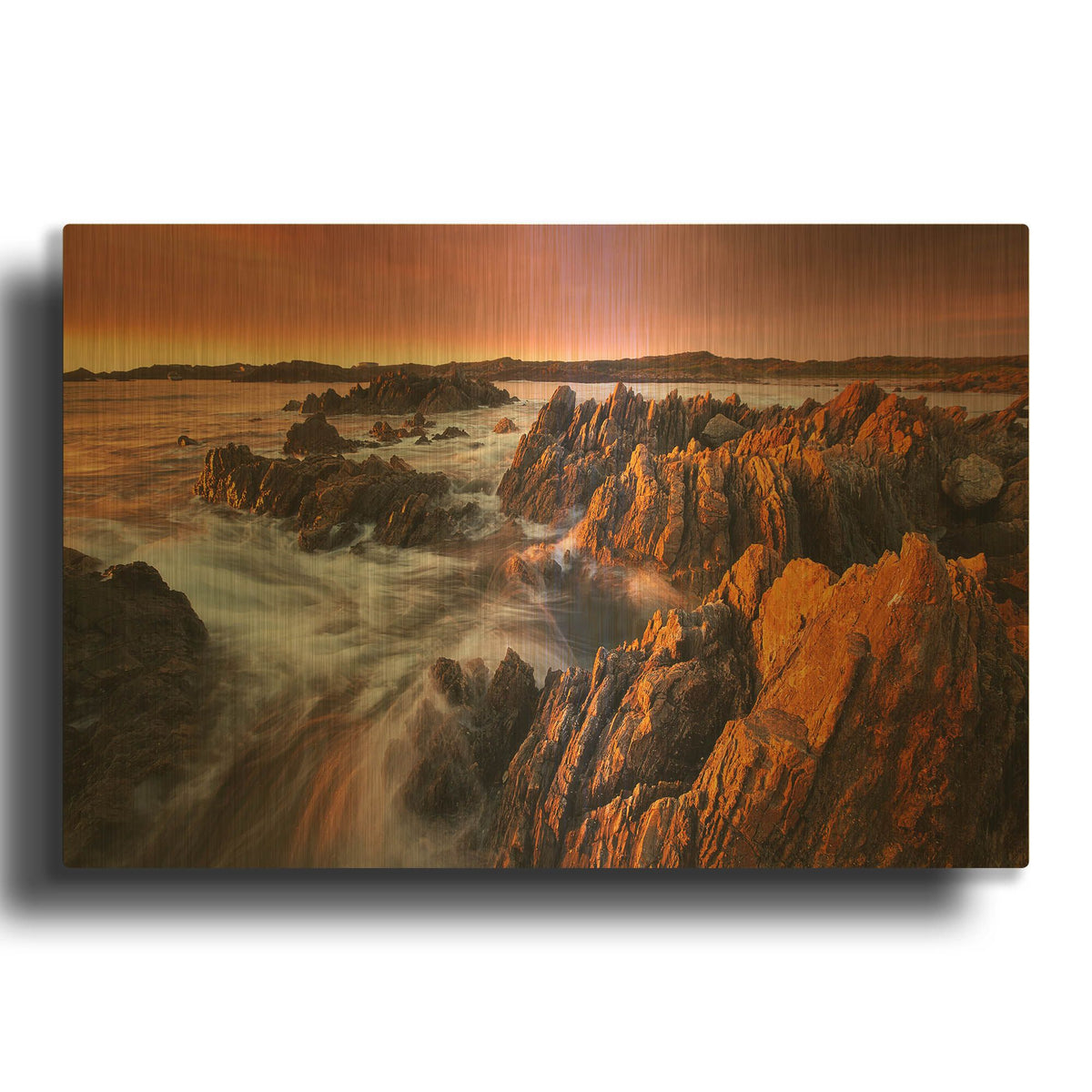 'Couta Rocks' By Everlook Photography Gold Metal Wall Art