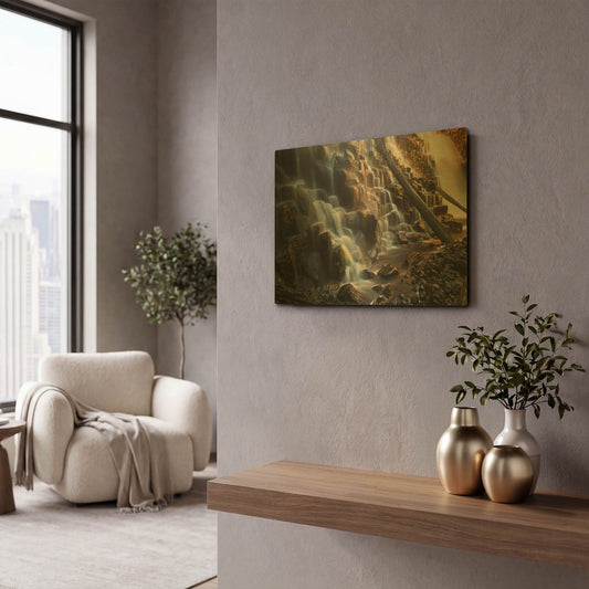 'Dip Falls' By Everlook Photography Gold Metal Wall Art