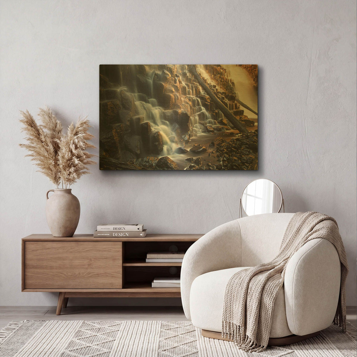 'Dip Falls' By Everlook Photography Gold Metal Wall Art