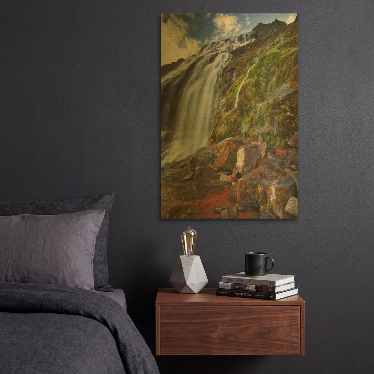 'Dynjandi' By Everlook Photography Gold Metal Wall Art