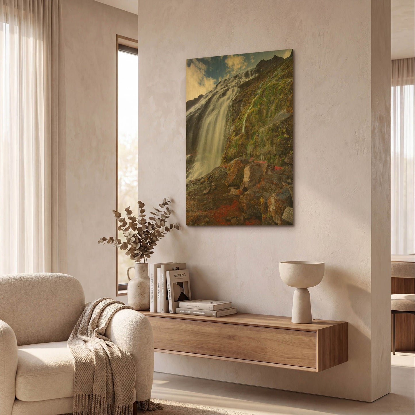'Dynjandi' By Everlook Photography Gold Metal Wall Art