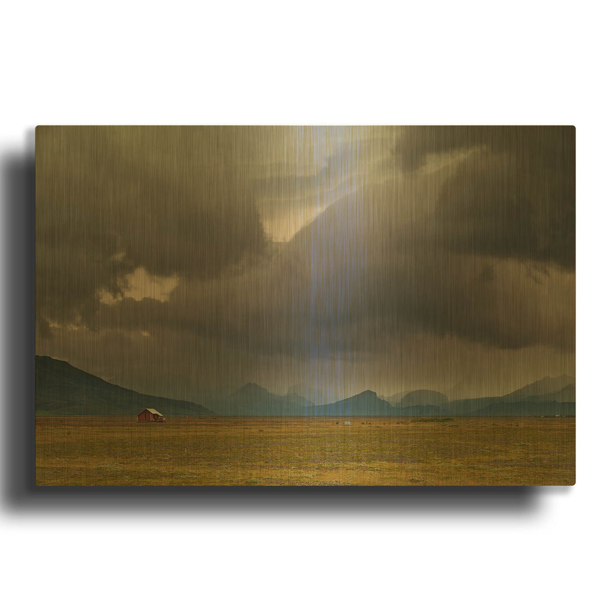 'Icelandic Barn' By Everlook Photography Gold Metal Wall Art