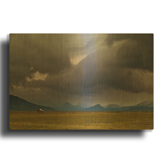 'Icelandic Barn' By Everlook Photography Gold Metal Wall Art