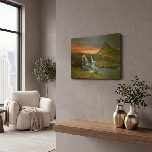 'Kirkjufell' By Everlook Photography Gold Metal Wall Art