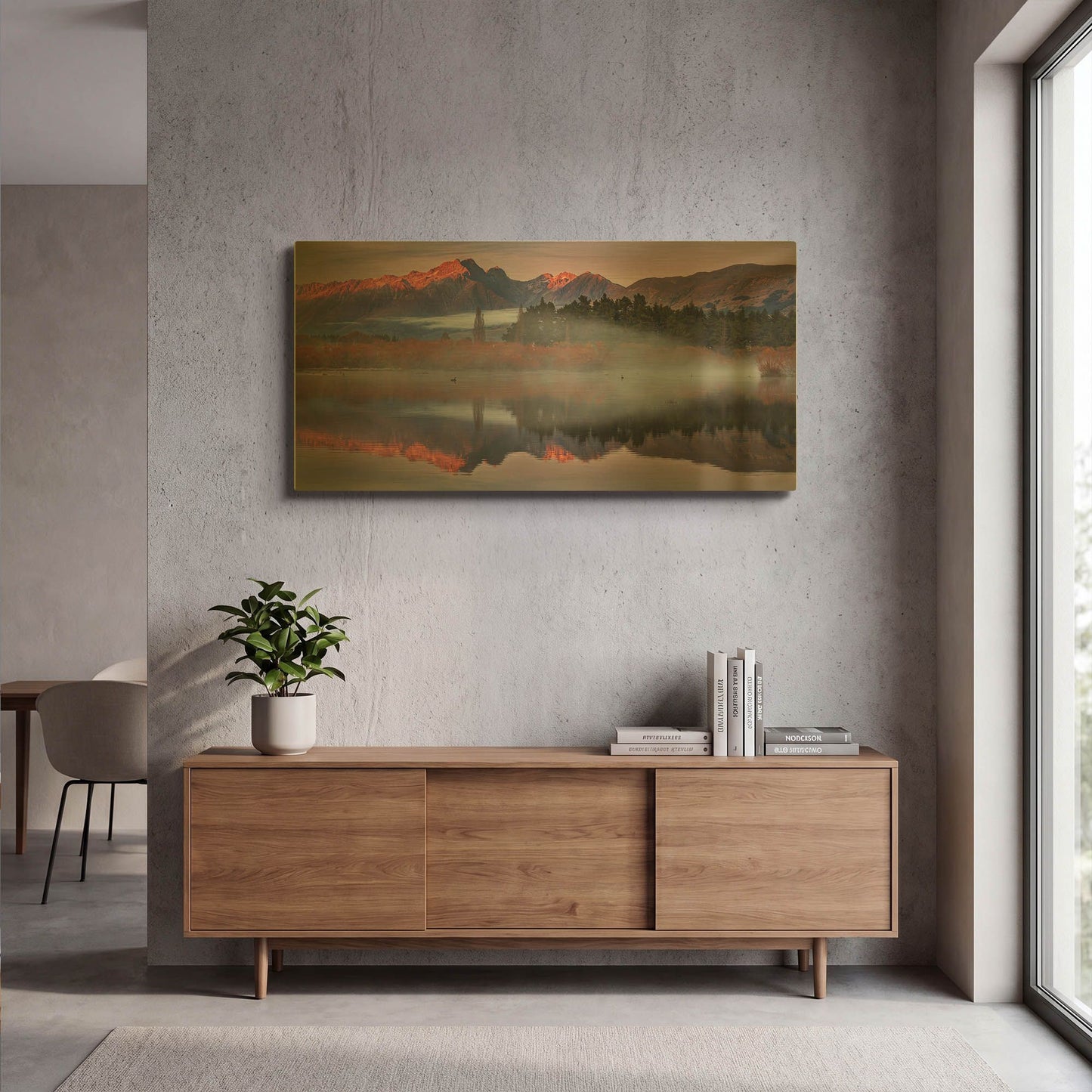 'Glenorchy Mists' By Everlook Photography Gold Metal Wall Art