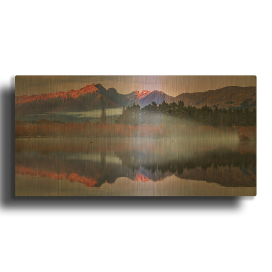 'Glenorchy Mists' By Everlook Photography Gold Metal Wall Art