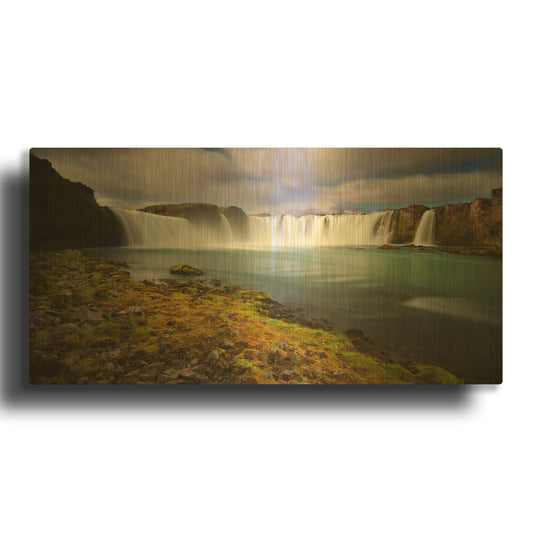 'Godafoss' By Everlook Photography Gold Metal Wall Art
