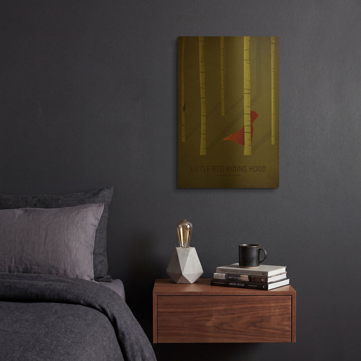 'Little Red Riding Hood' By Christian Jackson Gold Metal Wall Art