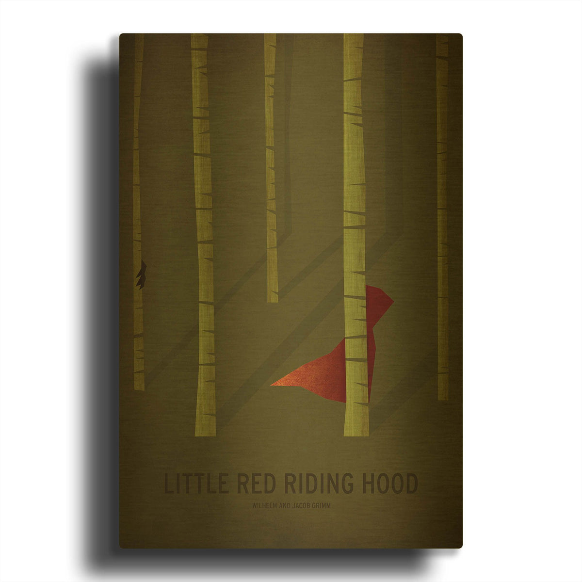 'Little Red Riding Hood' By Christian Jackson Gold Metal Wall Art