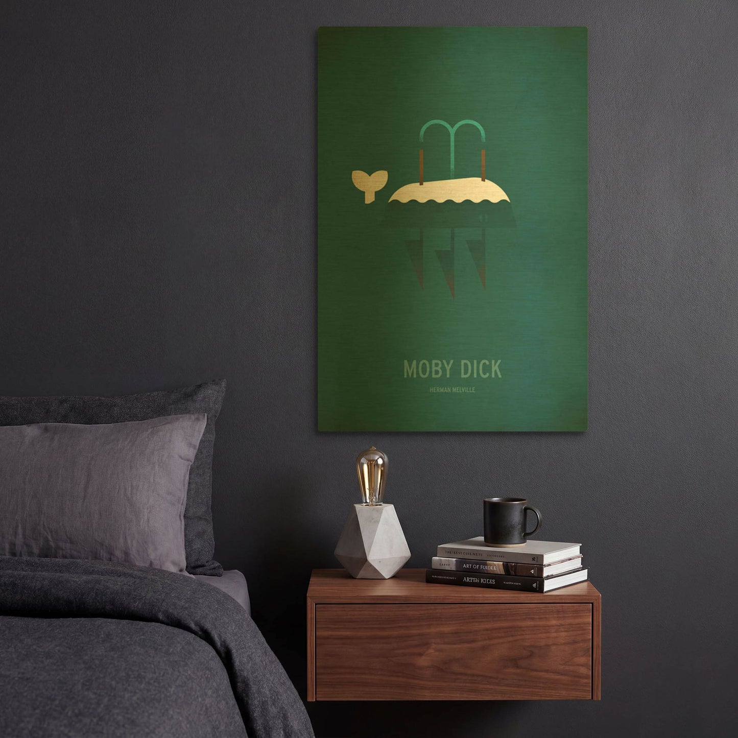 'Moby Dick Minimal' By Christian Jackson Gold Metal Wall Art
