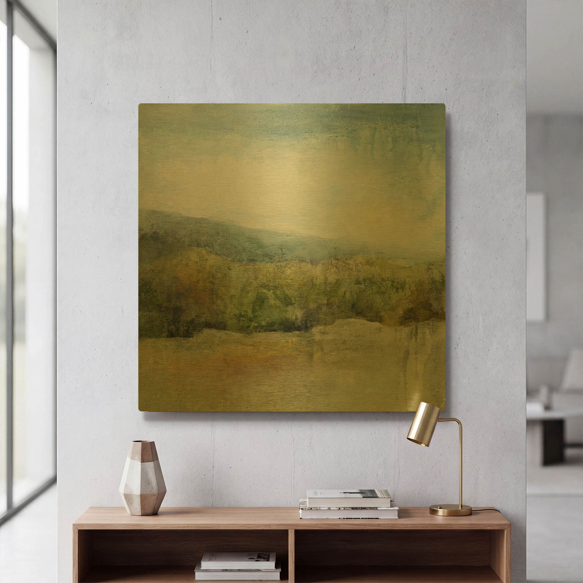 'October Mountain' By J Austin Jennings Gold Metal Wall Art