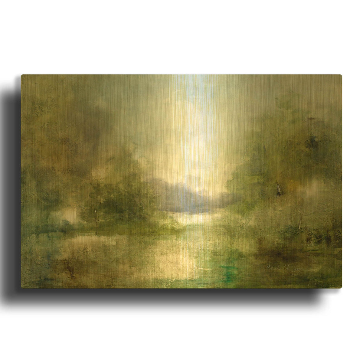'Our Sunday Hike' By J Austin Jennings Gold Metal Wall Art
