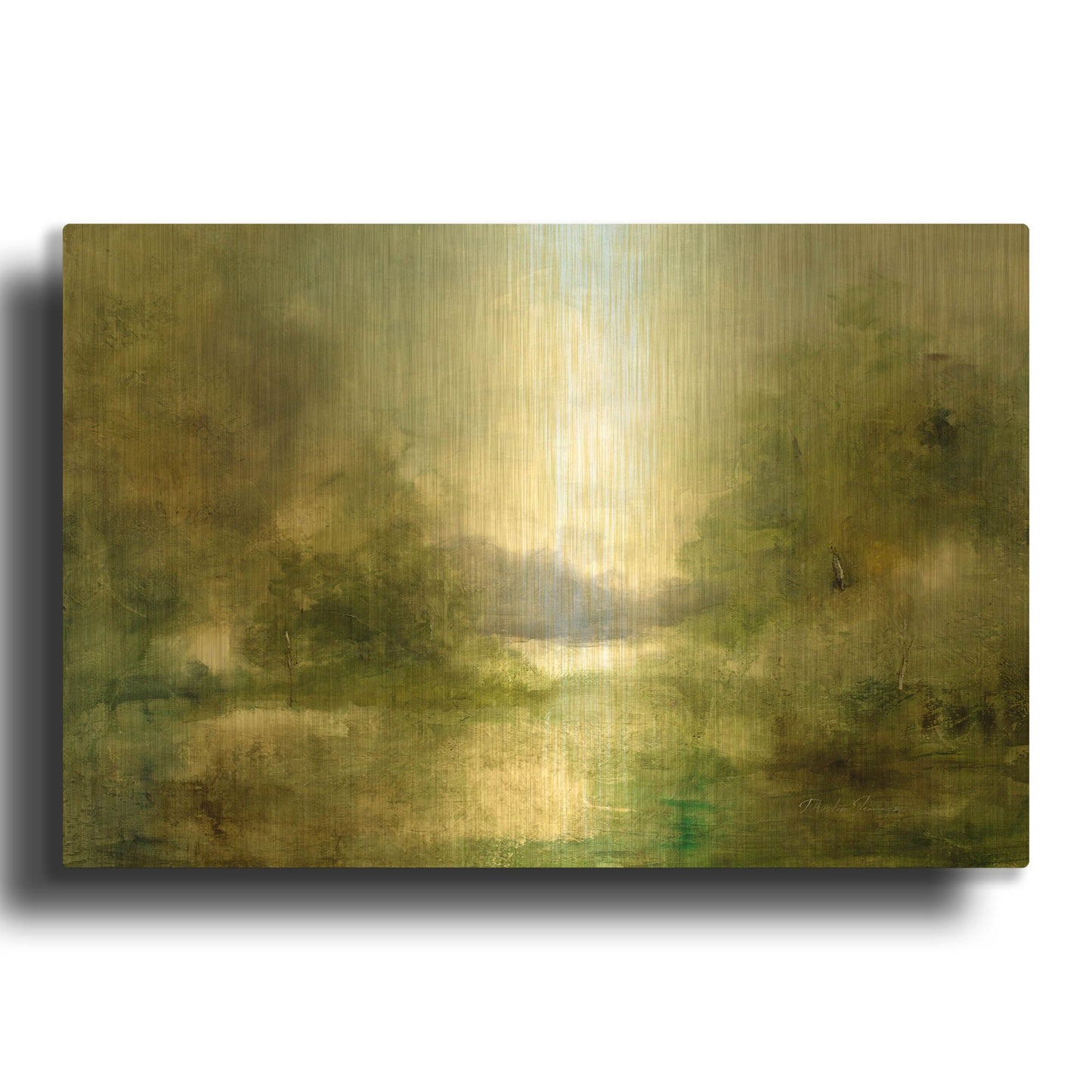 'Our Sunday Hike' By J Austin Jennings Gold Metal Wall Art