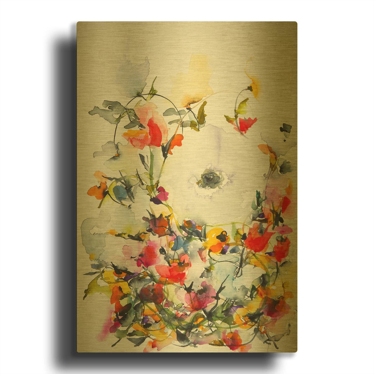 'Gardenia 11' By Karin J Gold Metal Wall Art
