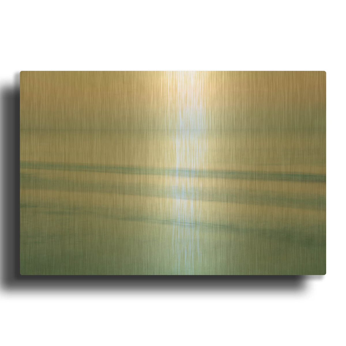 'Three Waves Crescent Beach' By John Juracek Gold Metal Wall Art