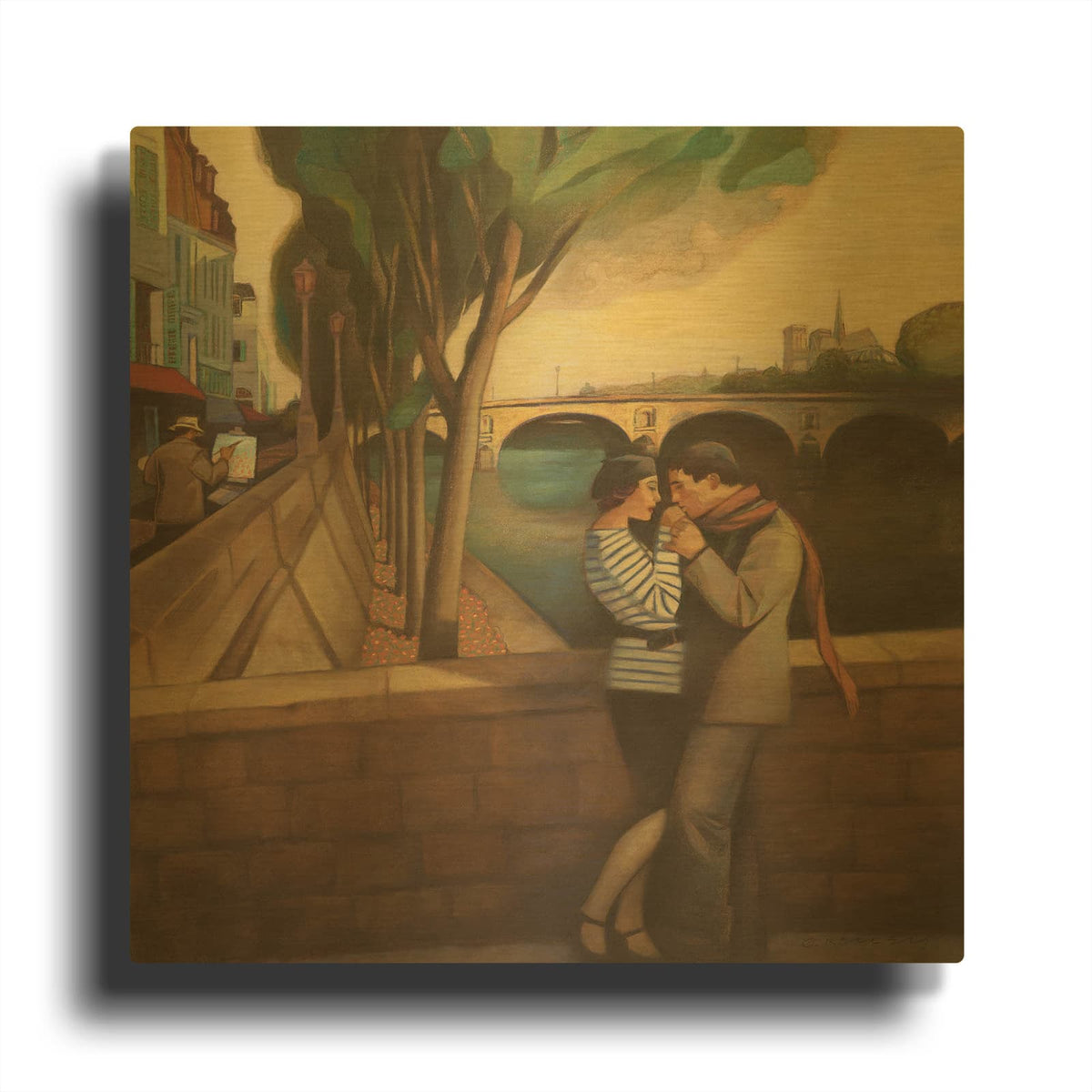 'April in Paris' By Gary Kelley Gold Metal Wall Art