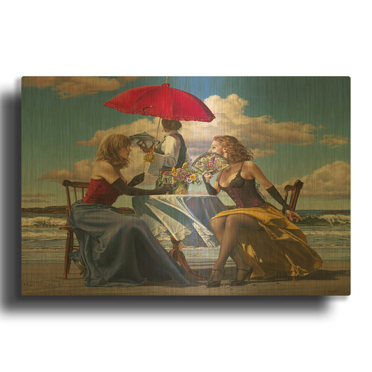 'Cafe Oceanus' By Paul Kelley Gold Metal Wall Art