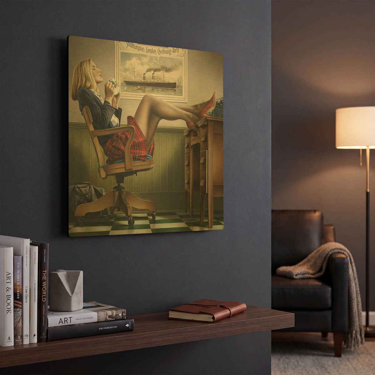 'Coffee Break' By Paul Kelley Gold Metal Wall Art
